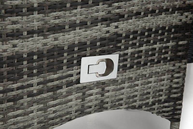 Round Spisegruppe Ø140+6 Jenny Regulerbare Stoler - Svart/Grå - Hagemøbler - Hagegruppe - Spisegrupper hage