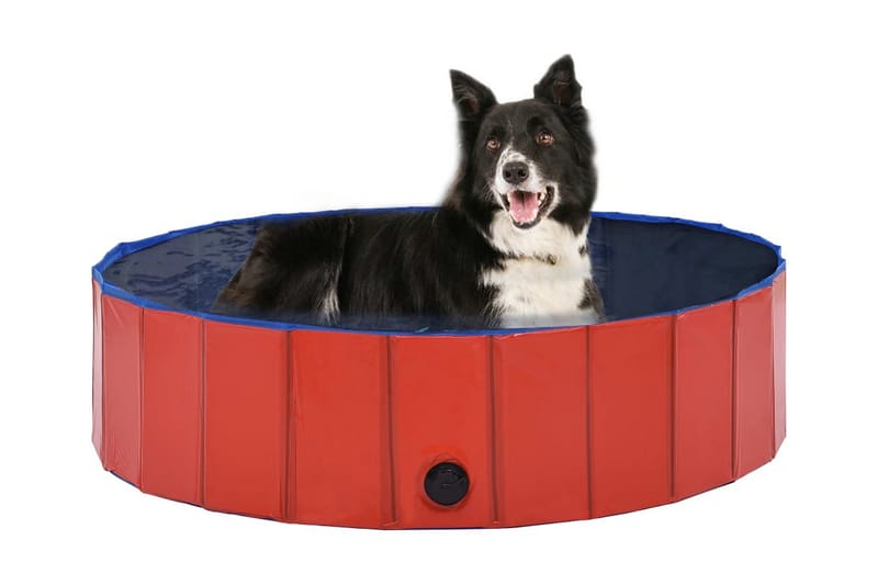 Sammenleggbart hundebasseng rød 120x30 cm PVC - Hagemøbler - Hagegruppe - Spisegrupper hage