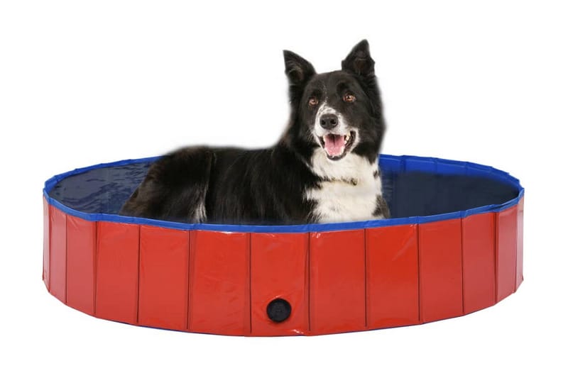 Sammenleggbart hundebasseng rød 160x30 cm PVC - Hagemøbler - Hagegruppe - Spisegrupper hage