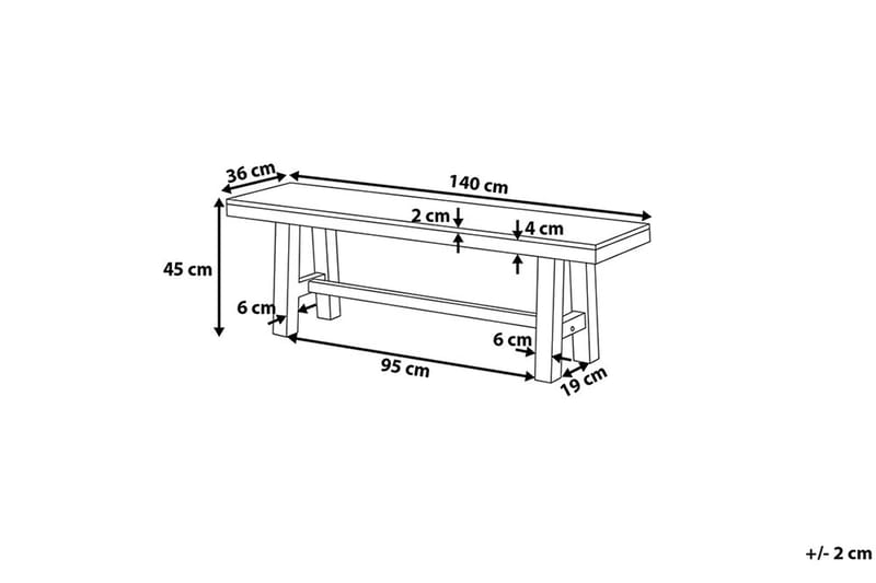 Scania Hagebord + 2 Benker 80 cm - Svart - Hagemøbler - Hagegruppe - Spisegrupper hage