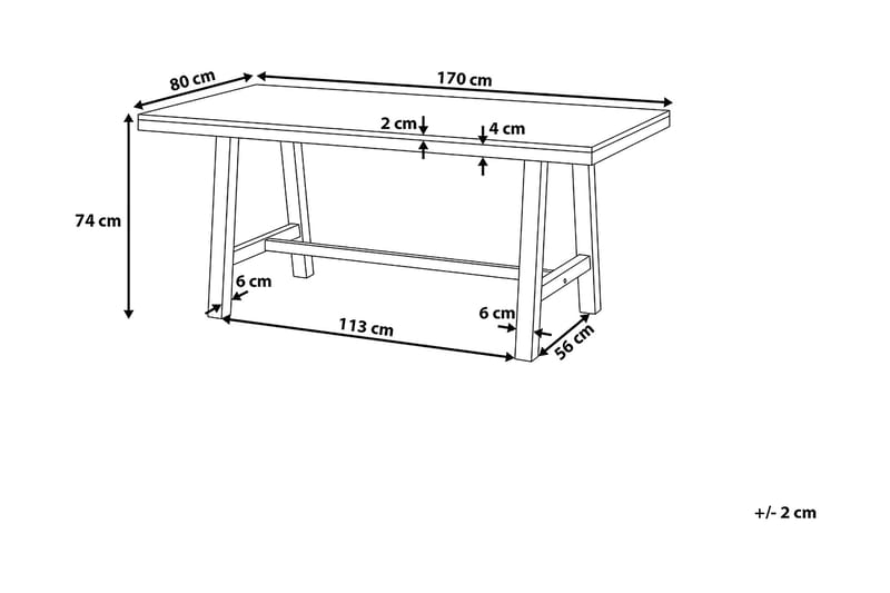 Scania Hagebord + 2 Benker 80 cm - Svart - Hagemøbler - Hagegruppe - Spisegrupper hage