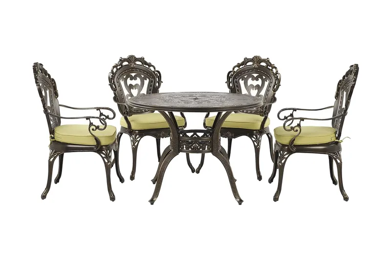 Scario Spisegruppe 100 cm + 4 Stoler, Brun