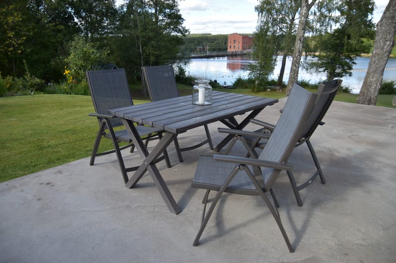 Scottsdale Spisegruppe 150 cm + 4 Solanum Stoler - Grå - Hagemøbler - Hagegruppe - Spisegrupper hage