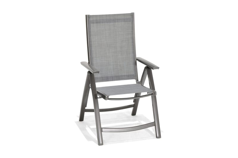 Solana Spisegruppe 160 cm + 4 Posisjonsstoler - Grå - Hagemøbler - Hagegruppe - Spisegrupper hage