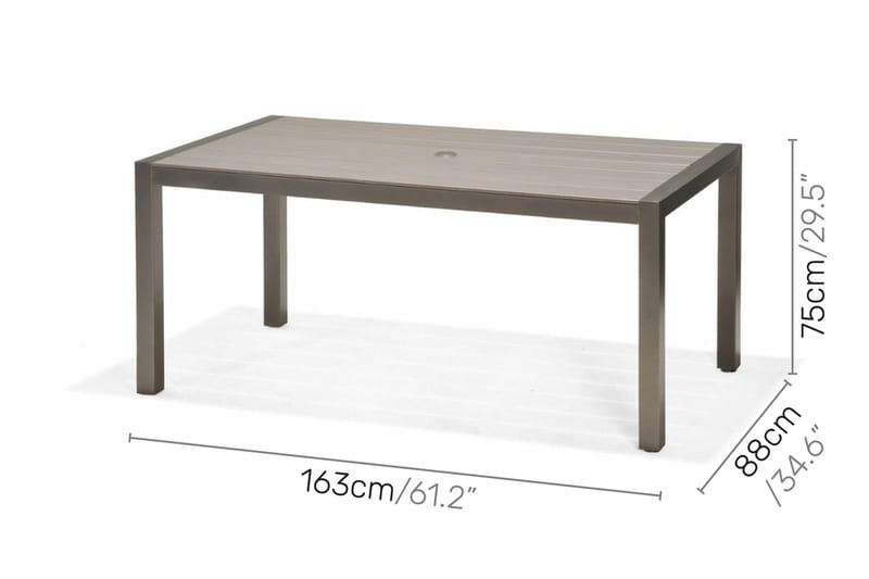 Solana Spisegruppe 160 cm + 6 Stoler - Grå - Hagemøbler - Hagegruppe - Spisegrupper hage
