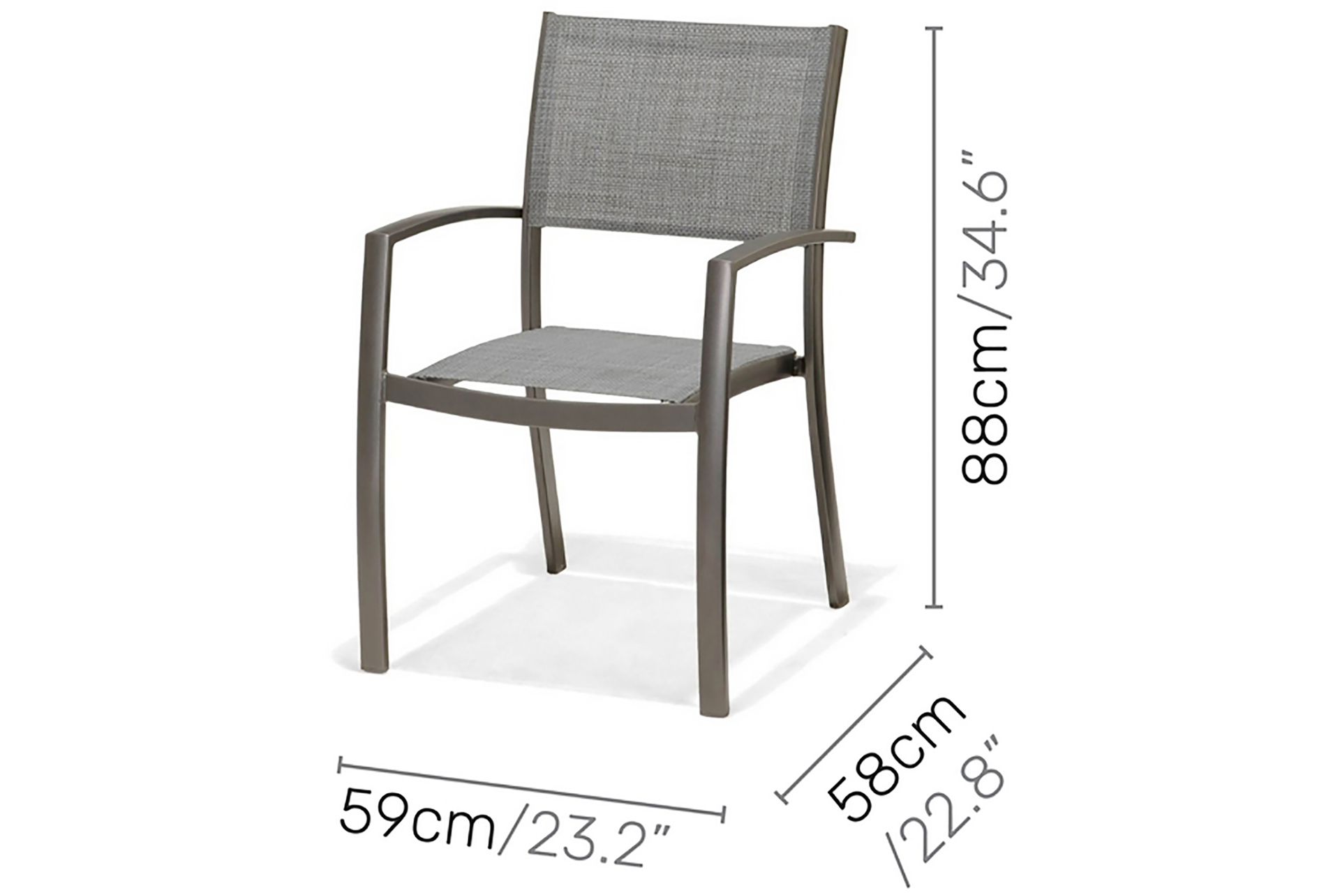 Solana Spisegruppe 88 cm + 4 Stoler - Grå - Hagemøbler - Hagegruppe - Spisegrupper hage