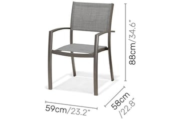 Solana Spisegruppe 88 cm + 4 Stoler - Grå - Hagemøbler - Hagegruppe - Spisegrupper hage
