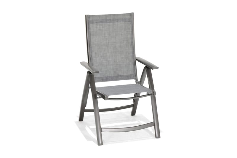 Solana Spisegruppe 88 cm + 4 Posisjonsstoler - Grå - Hagemøbler - Hagegruppe - Spisegrupper hage