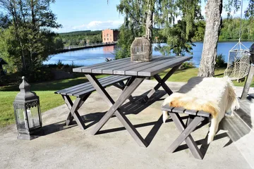 Spisegruppe Scottsdale 150 cm + 4 Kungshamn Stol Shabby Chic - KWA - Hagemøbler - Hagegruppe - Spisegrupper hage