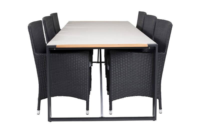 Texas Spisegruppe 200cm + 6 Malin Karmstoler, Natur