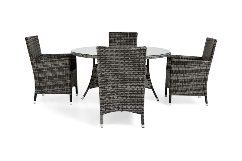 Thor Spisegruppe Ø140+4 Thor Stoler - Grå - Hagemøbler - Hagegruppe - Spisegrupper hage