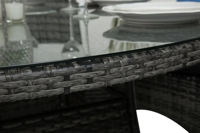 Thor Spisegruppe Ø140+6 Jenny Regulerbare Stoler - Grå - Hagemøbler - Hagegruppe - Spisegrupper hage