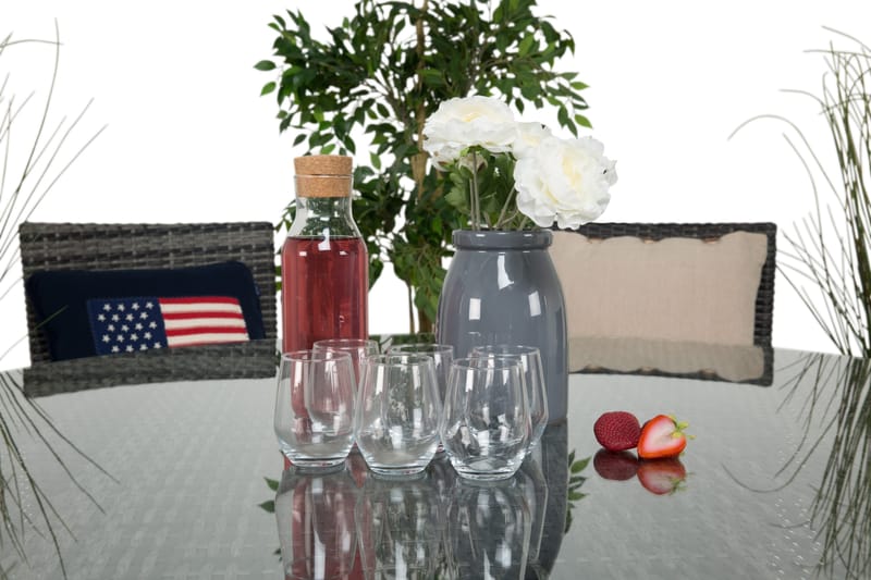 Thor Spisegruppe Ø140+6 Thor Stoler - Grå - Hagemøbler - Hagegruppe - Spisegrupper hage