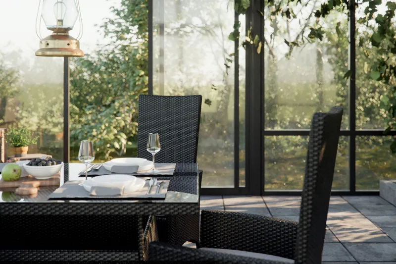 Thor Spisegruppe 140+4 Jenny Regulerbare Stoler - Svart - Hagemøbler - Hagegruppe - Spisegrupper hage