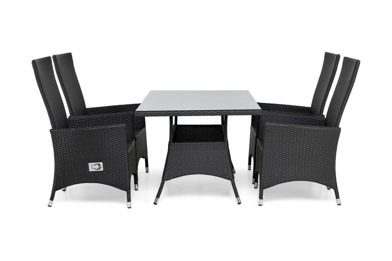 Thor Spisegruppe 140+4 Jenny Regulerbare Stoler, Svart