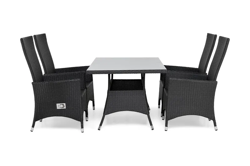 Thor Spisegruppe 140+4 Jenny Regulerbare Stoler, Svart