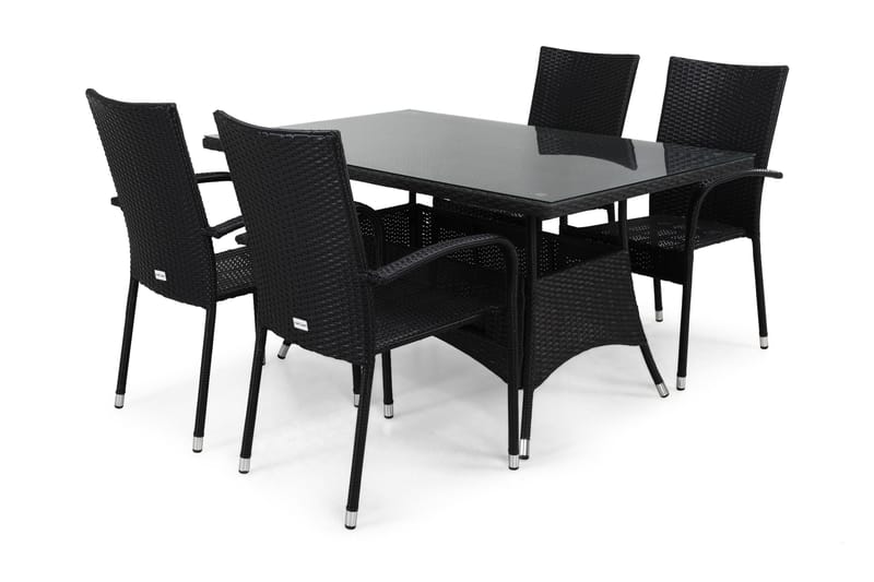 Thor Spisegruppe 140+4 Thor Light Stoler - Svart - Hagemøbler - Hagegruppe - Spisegrupper hage