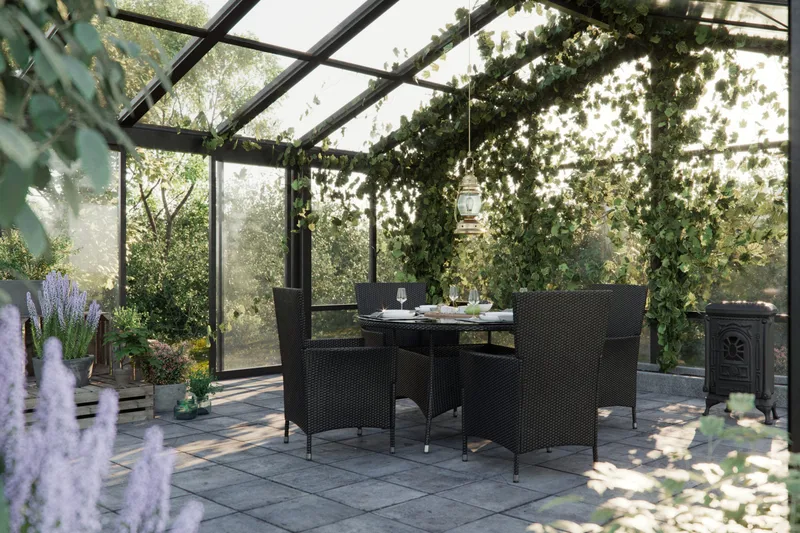 Thor Spisegruppe 140+6 Thor Lyx Stoler - Svart - Hagemøbler - Hagegruppe - Spisegrupper hage