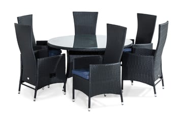 Thor Spisegruppe 140 Rund + 6 Jenny Stol Stillbar m Pute