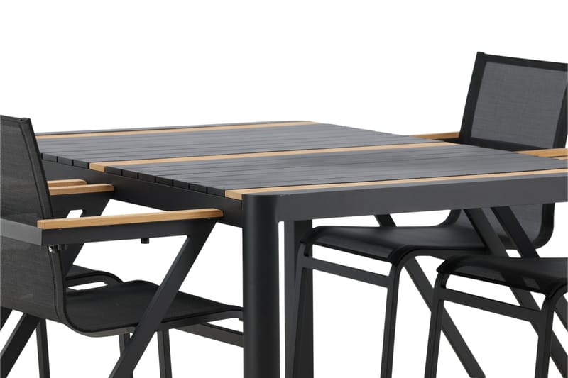 Togo Spisegruppe 150x100 cm + 4 Mexico Stol - Svart/Brun - Hagemøbler - Hagegruppe - Spisegrupper hage