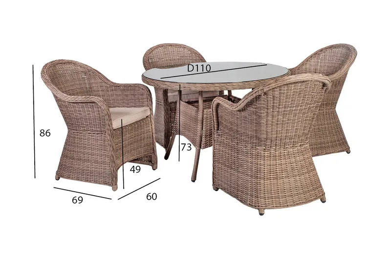 Toscana Hagesett - Hagemøbler - Hagegruppe - Spisegrupper hage