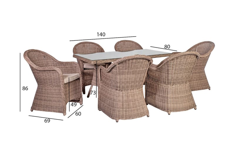 Toscana Hagesett - Hagemøbler - Hagegruppe - Spisegrupper hage