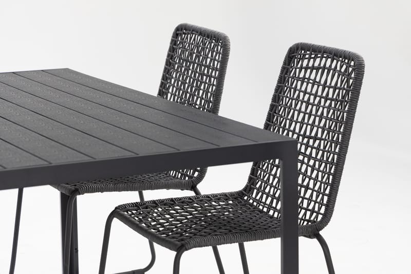 Tunis Spisegruppe 150 cm + 4 Hilltorp Spisestoler - Svart - Hagemøbler - Hagegruppe - Spisegrupper hage