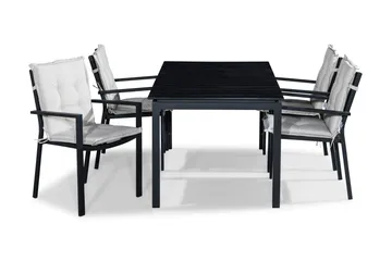 Tunis Spisegruppe 152-210x90 + 4 Tunis Stablestol m Pute