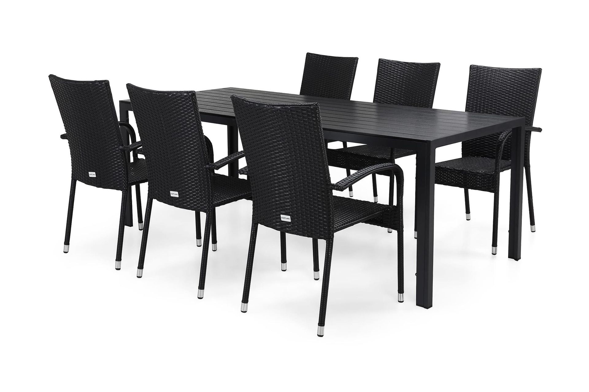 Tunis Spisegruppe 205+6 Thor Light Stoler - Svart - Hagemøbler - Hagegruppe - Spisegrupper hage
