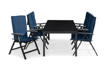 Tunis Spisegruppe 205x90+6 Monaco Light Posisjonsstol m Pute