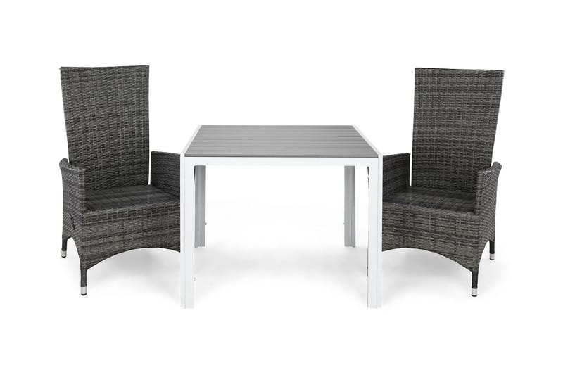 Tunis Spisegruppe 90+2 Jenny Regulerbare Stoler, Hvit/Grå