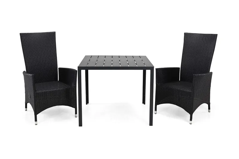 Tunis Spisegruppe 90+2 Jenny Regulerbare Stoler, Svart