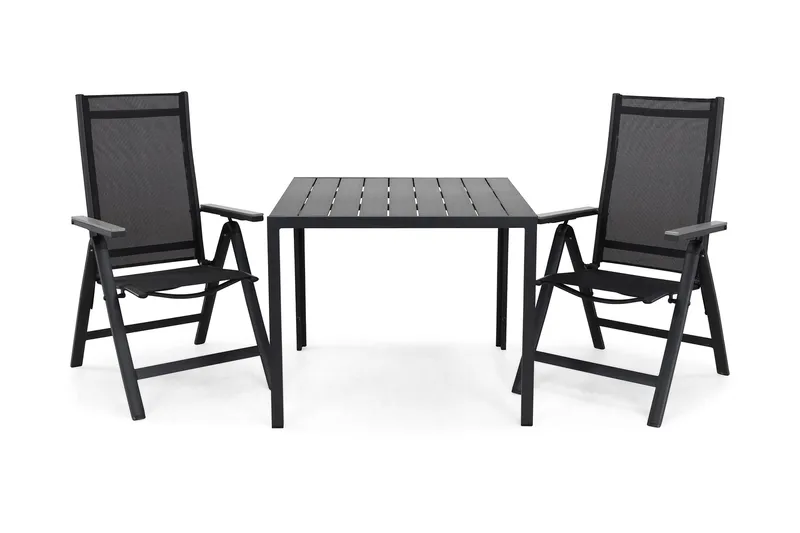 Tunis Spisegruppe 90+2 Monaco Posisjonsstoler, Svart/Grå