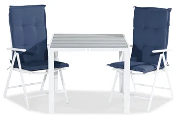 Tunis Spisegruppe 90x90 + 2 Maggie Posisjonsstol m Pute