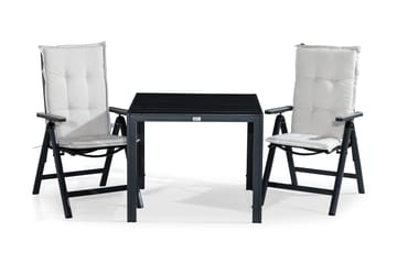 Tunis Spisegruppe 90x90 + 2 Monaco Posisjonsstol m Pute