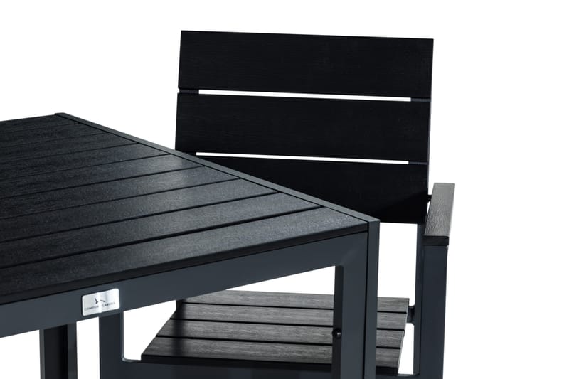 Tunis Spisegruppe 90x90 + 2 Stablestoler - Svart - Hagemøbler - Hagegruppe - Spisegrupper hage