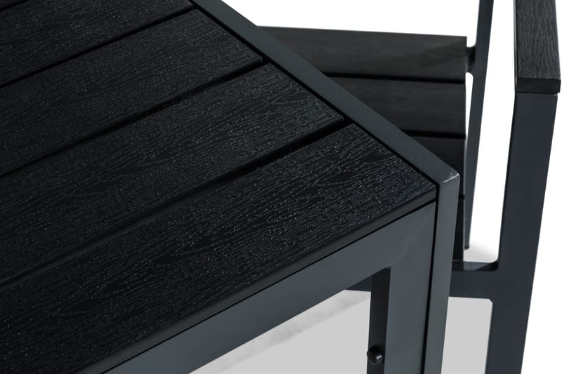 Tunis Spisegruppe 90x90 + 2 Stablestoler - Svart - Hagemøbler - Hagegruppe - Spisegrupper hage