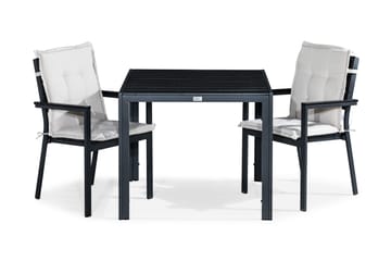 Tunis Spisegruppe 90x90 + 2 Tunis Stablestol m Pute