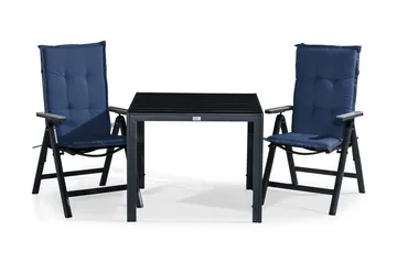 Tunis Spisegruppe 90x90+2 Monaco Light Posisjonsstol m Pute