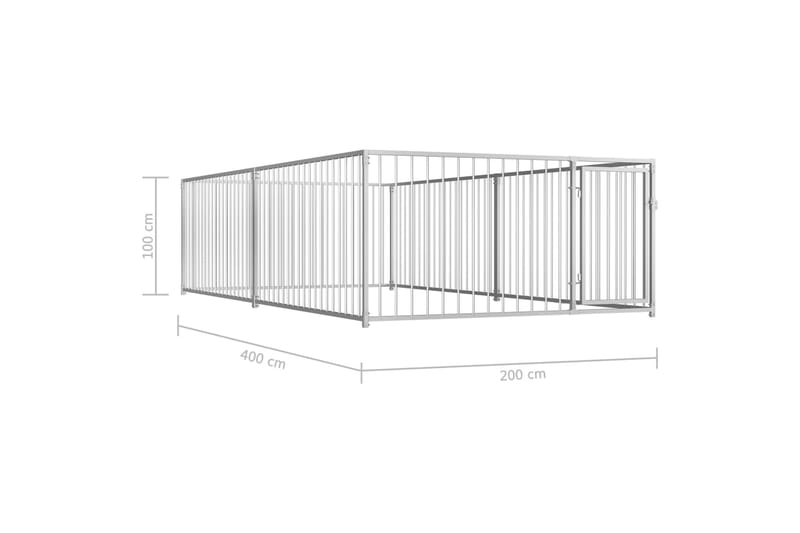 Utendørs hundegård 200x400x100 cm - Hagemøbler - Hagegruppe - Spisegrupper hage