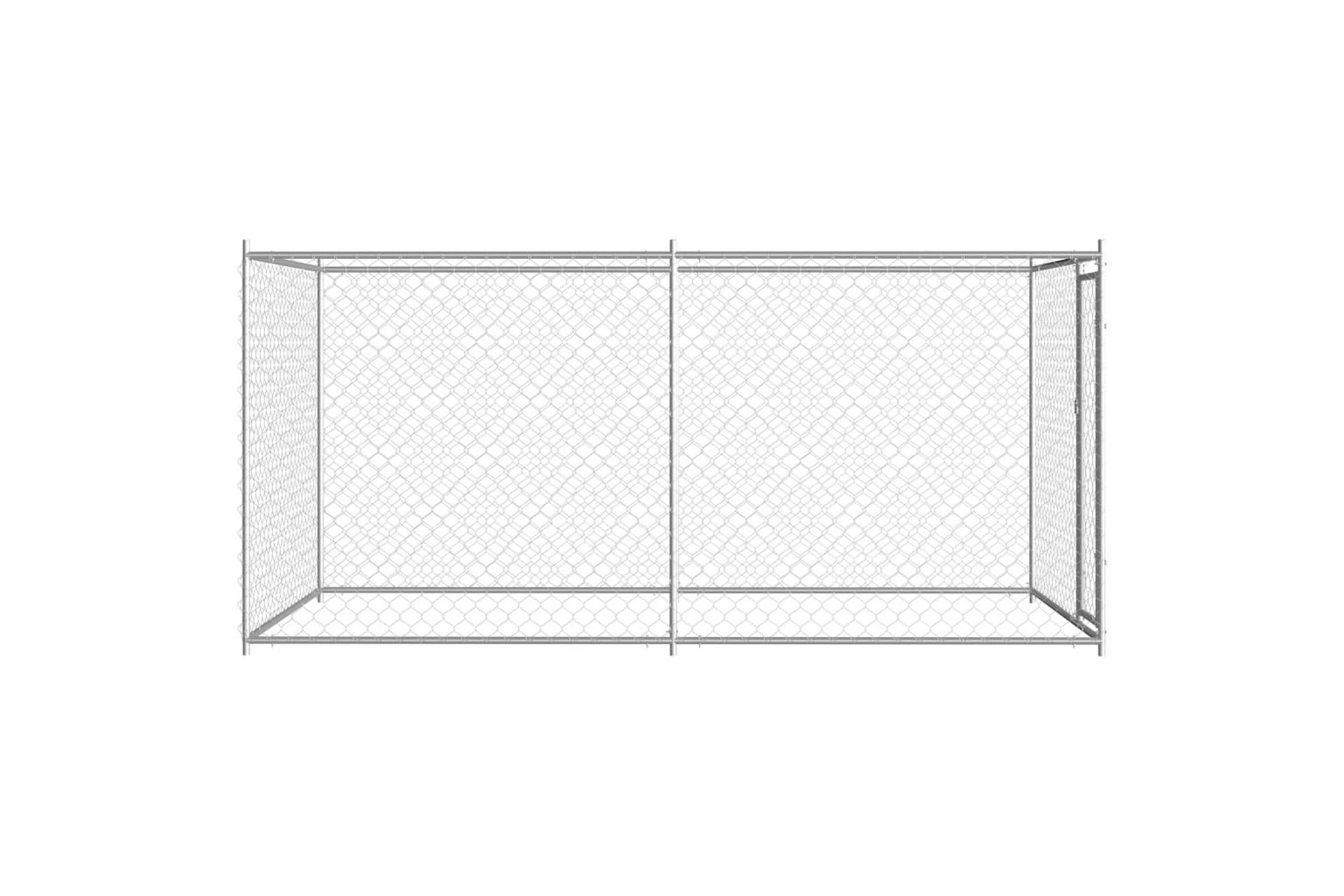 Utendørs hundegård 382x192x185 cm - Silver - Hagemøbler - Hagegruppe - Spisegrupper hage