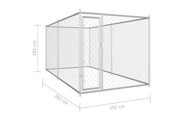 Utendørs hundegård 382x192x185 cm - Silver - Hagemøbler - Hagegruppe - Spisegrupper hage