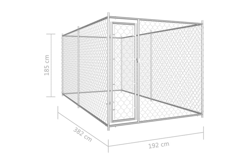 Utendørs hundegård 382x192x185 cm - Silver - Hagemøbler - Hagegruppe - Spisegrupper hage