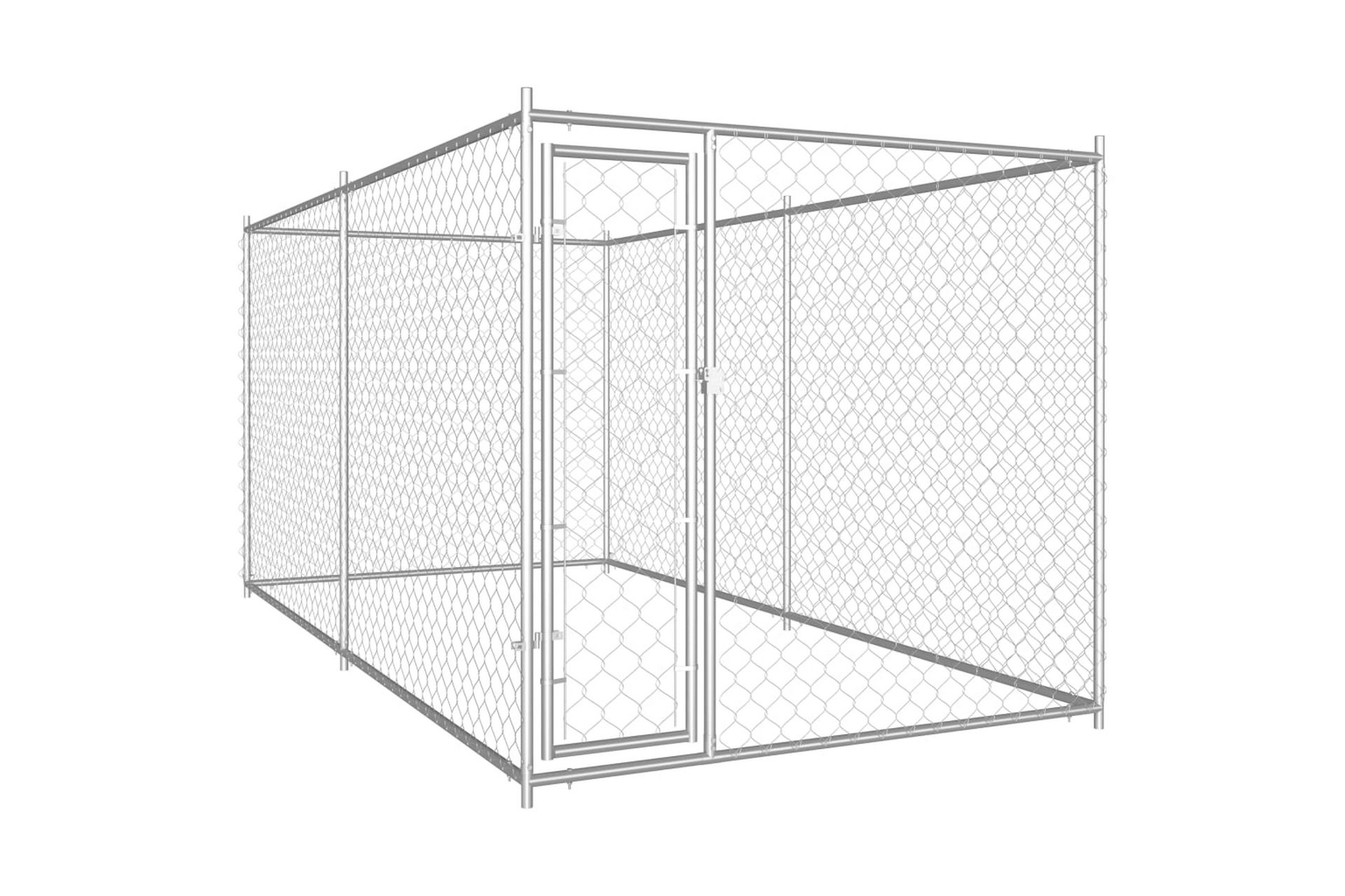 Utendørs hundegård 382x192x185 cm - Silver - Hagemøbler - Hagegruppe - Spisegrupper hage