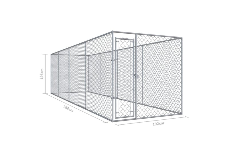 Utendørs hundegård 760x192x185 cm - Hagemøbler - Hagegruppe - Spisegrupper hage