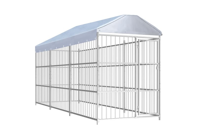 Utendørs hundegård med tak 450x150 cm - Hagemøbler - Hagegruppe - Spisegrupper hage