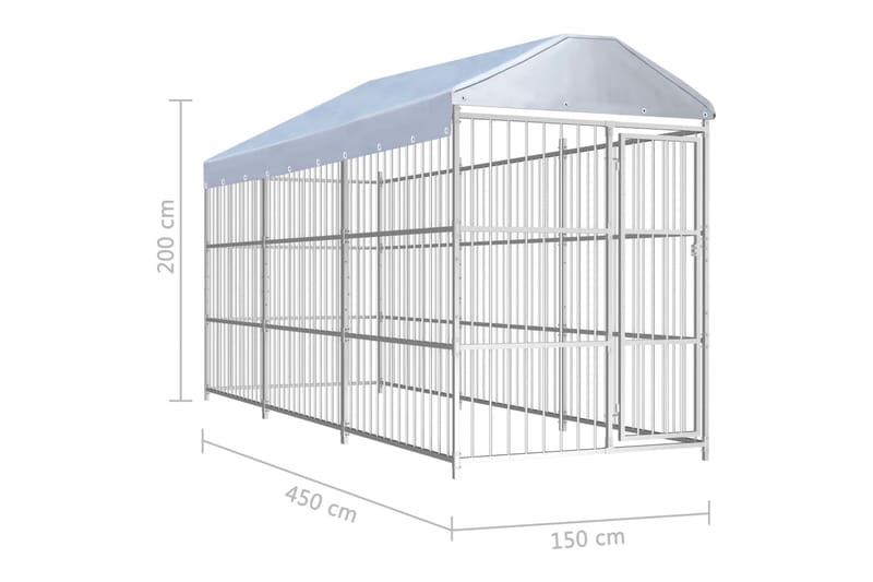 Utendørs hundegård med tak 450x150 cm - Hagemøbler - Hagegruppe - Spisegrupper hage
