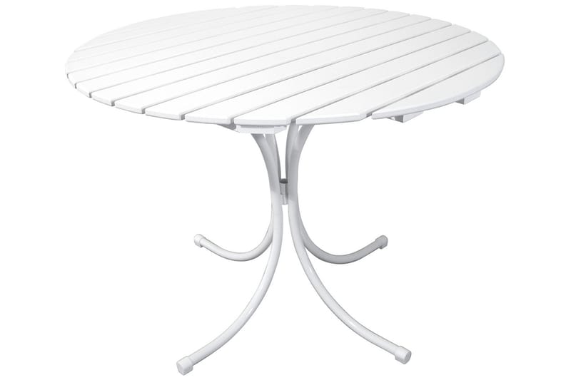 Vaxholm Spisegruppe Rund 100 cm + 4 Stoler Hvit - Hagemøbler - Hagegruppe - Spisegrupper hage