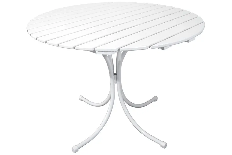 Vaxholm Spisegruppe Rund 100 cm + 4 Stoler Hvit - Hagemøbler - Hagegruppe - Spisegrupper hage