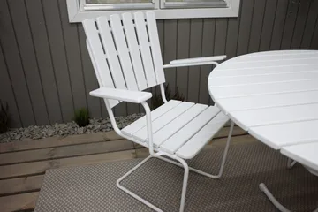 Vaxholm Spisegruppe Rund 100 cm + 4 Stoler Hvit - Hagemøbler - Hagegruppe - Spisegrupper hage